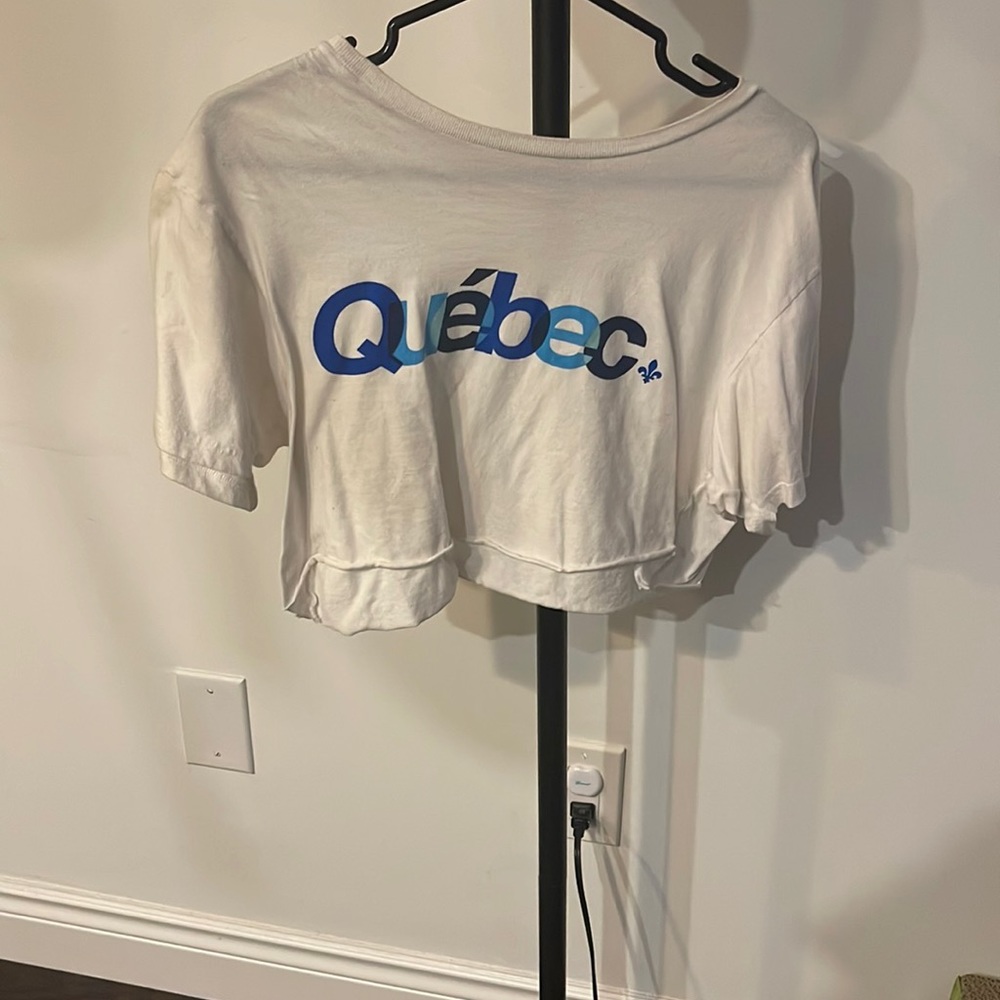 White Quebec crop top